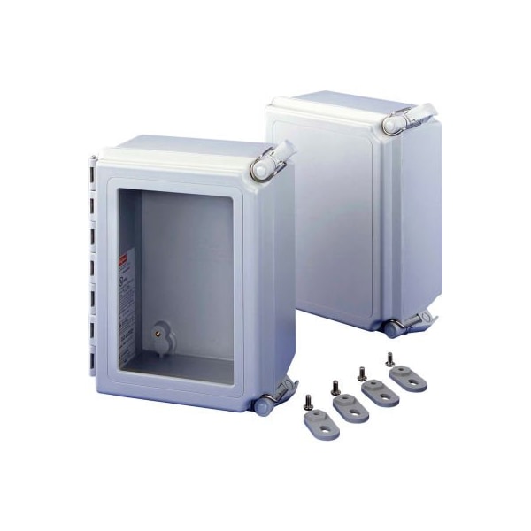 Pentair Quick Release Latch Electrical Enclosures, 14 in H, 8 in D, 12 in W, NEMA 4X, Fiberglass A14128CHQRFGW - main